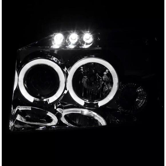 Chrome LED Projector Headlights w Halo for 2001–2004 Nissan Frontier Pair Spec-D - Picture 5 of 9